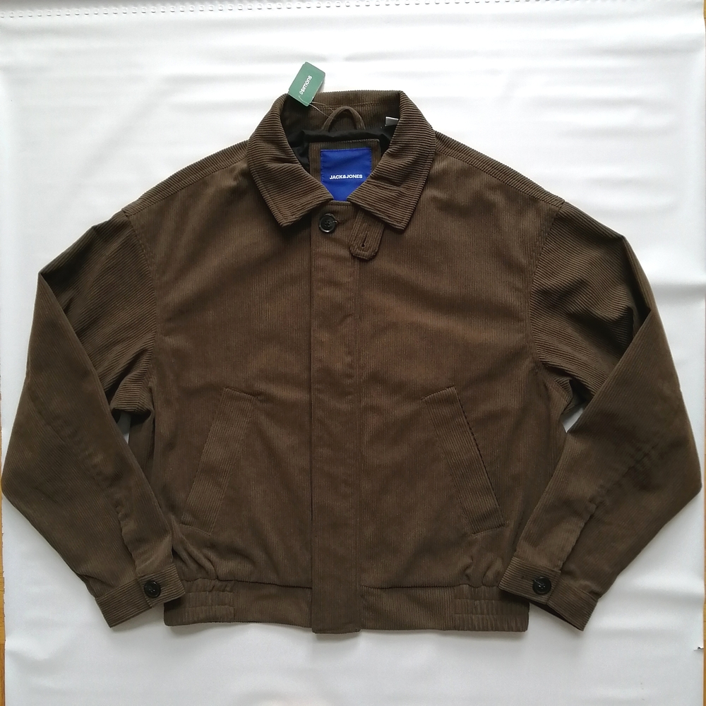 Jack And Jones Brown Corduroy Harrington Jacket Small NWT